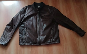 Lederjacke Hr., dunkelbraun , mit abnehmbarer Stoffkapuze