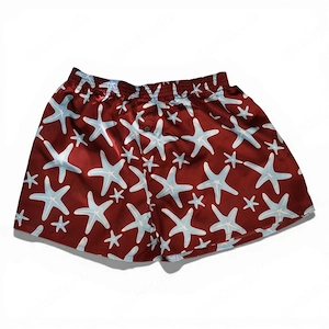 Hochglanz Seestern Satin Boxershorts Größe XL, kräftiger  Stoff