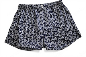 dunkelblaue Satin Boxershorts mit Ornamenten in Gr. 4 Marke Parah
