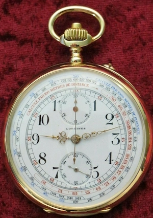 Extrem selten ! longines chronograph 19.73n 18k 750 gold taschenuhr 92g ! top