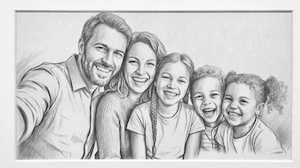 Ich zeichne ein realistisches Bleistiftportrait von Ihnen, Ihrer Familie oder Ihren Kindern
