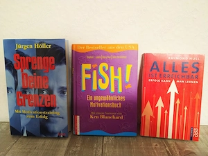 3 sehr gut erhaltene Motivationsbücher