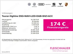 Volkswagen Touran Highline DSG+NAVI+LED+DAB+SHZ+ACC Bild 3