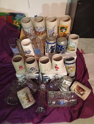 sammlung Konvolut 23 Masskrüge masskrug steinmasskrug glasmasskrug  Bild 3