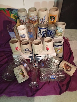 sammlung Konvolut 23 Masskrüge masskrug steinmasskrug glasmasskrug  Bild 2