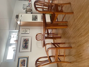 Massiver Pinienholz-Esstisch (ausziehbar) + 6 Stühle Komplettset 