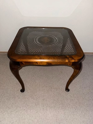 Couchtisch | Beistelltisch "Wiener Geflecht" antik