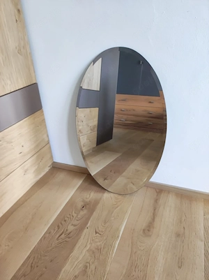 Wandspiegel, oval, Breite ca. 50cm, Höhe ca. 80cm