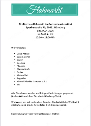 Großer Hausflohmarkt wegen Büroauflösung am 27.04.2026