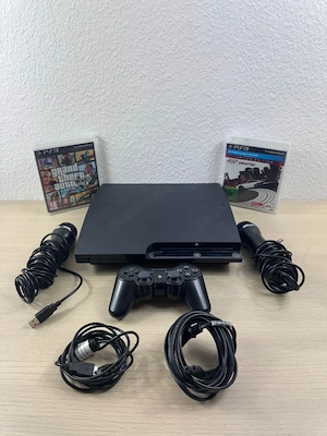 Sony PS3 Konsole mit Controller und GTA 5 + 2 Spiele Mikrofone Set