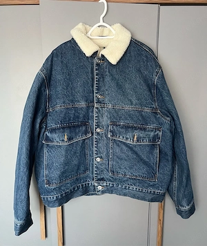 H&M Denim Trucker Jacke mit Teddy-Futter (Sherpa)