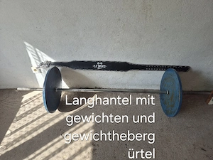 Langhantel mit Gürtel 