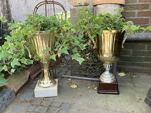 DEKO für den vintage Garten    oder Hochzeitsdeko  - 2 x Amphore   Blumentopf + 2 x Efeu