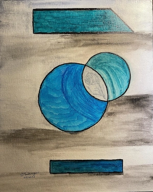 "Formenspiel" - Modernes, abstraktes Originalgemälde mit geometrischen Formen