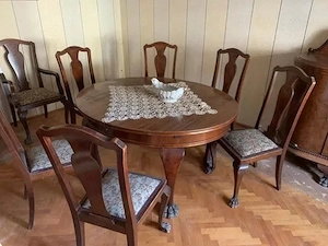 LENGYEL Möbel, Massivholz, geschnitzt, gebogen, Zwischenkriegszeit