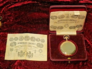 Full set louis audemars freres 105g taschenuhr 14k 585 gold ! top zustand + gang