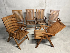 6 Gartenstühle mit Auflagen 
