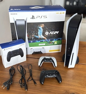 sony Playstation 5 Disc edition PS5 fifa FC24 spielekonsole + 2 controller