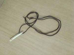 Kette mit Holz-Anhänger. Naturbelassen 