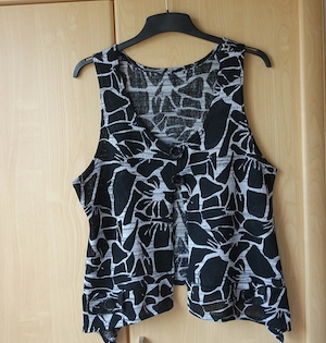 Damen - Weste, Feinstrick, schwarz-weiß, Gr. XL bzw. ca. Gr. 42