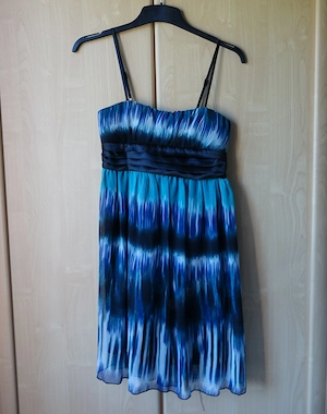 Damen - Kleid, Gr. 38 bzw. ca. Gr. M, petrol blau schwarz weiß