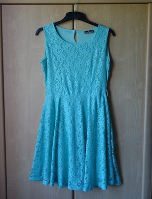 Damen - Kleid, Spitzenkleid, ca. Gr. 38 bzw. ca. Gr. M, mintfarben