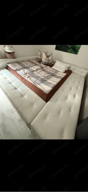 Softside Gelbett 2x2 m Dual + Echtleder Designerrahmen