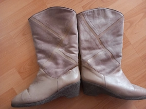 Damen Leder-Velour Stiefel