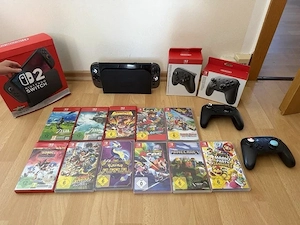 Nintendo Switch 2 spielekonsole mit 11 Switch 2 spiele mit originalverpackung plus 2x Pro controller