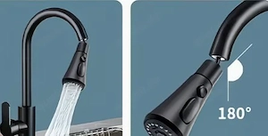 5x  NEU 360  Küchenarmatur Wasserhahn Küche ausziehbar Brause Edelstahl Einhandmischer