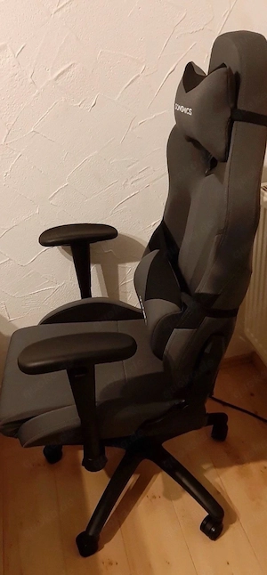 SONGMICS Bürostuhl Gaming Chefsessel Drehstuhl, Schwarz Grau