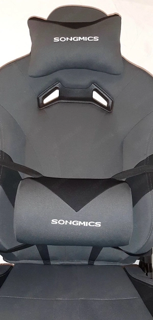 SONGMICS Bürostuhl Gaming Chefsessel Drehstuhl, Schwarz Grau Bild 4