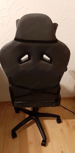 SONGMICS Bürostuhl Gaming Chefsessel Drehstuhl, Schwarz Grau Bild 3