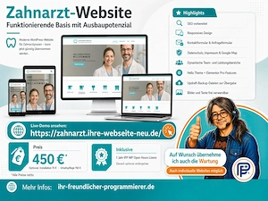 Moderne Zahnarzt-Website zu verkaufen   funktionierende Basis ...