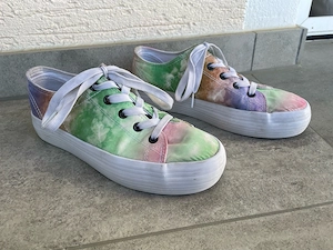 Bunte Sneaker Stoffschuhe von Vty, Galaxy, Plateau, Größe 38, Damen