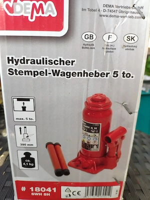 Hidraulischer  Stempel- Wagenheber 5 to.