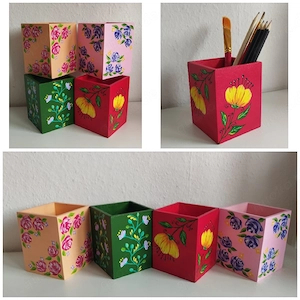 Stifthalter (aus Holz) Handbemalt mit Acrylfarben