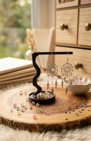 Traumfänger rose Ohrringe 