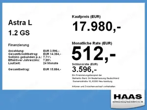 Opel Astra L 1.2 GS Line Sitzheizung, Rückfahrkamera Bild 4