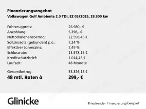 Volkswagen Golf VIII 2.0 TDI DSG Navi AHK RüKa SiHz Ambient Bild 2