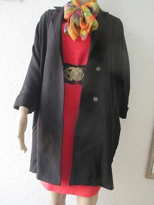 NEU m.E. Sommer Übergang Stoff Etui Kurz Mantel oder Long Jacke STEFFEN SCHRAUT 34-36  XS-S Oversize