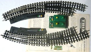 TRIX EXPRESS H0 Bogenweichen Paar mit Schalter und Anleitung TOP