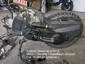 Explorer Speed 50 4t 2018 Motor + Getriebe komplett + Kabelbaum