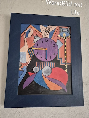 Wandbild mit Uhr 