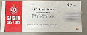 Ticketverkauf RW Essen vs FC Saarbrücken