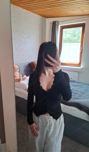 Langarm spitzen-top XS