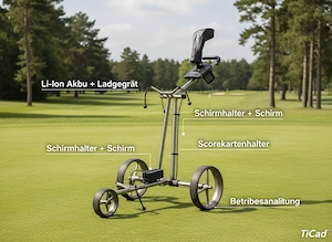 TiCad Liberty Li-Ion Golf Trolley   Titan   TOP Zustand
