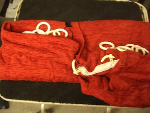 Paar Original vintage 70 s Rot- Orange Gardinen Vorhänge. 