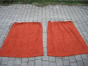 Paar Original vintage 70 s Rot- Orange Gardinen Vorhänge. 