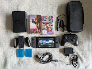 nintendo switch spielkonsole mit 2 spiele + verpakung 